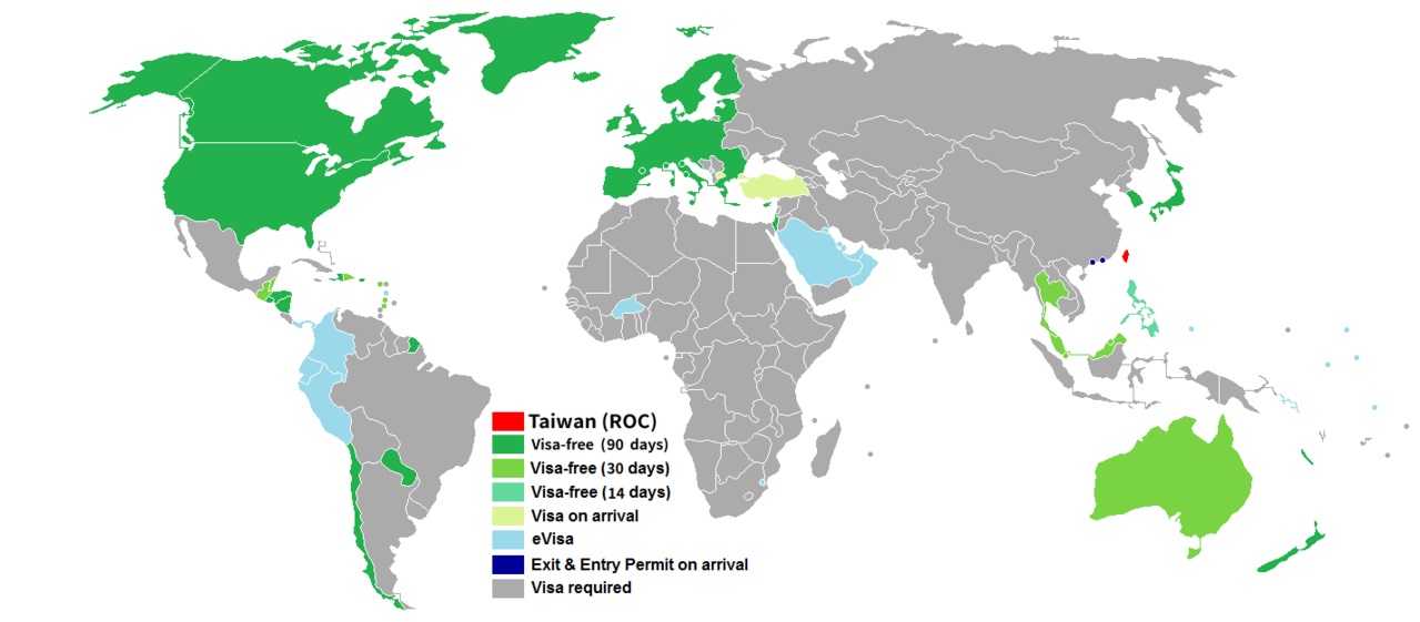 chính sách visa Đài Loan dành cho các nước